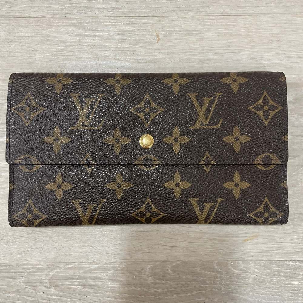 100% Authentic Louis Vuitton Monogram Porte Tresor Etui Papiers Tri-Fold Wallet